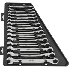 Milwaukee 15 Piece Max Bite Ratcheting Combination Spanner Set Metric