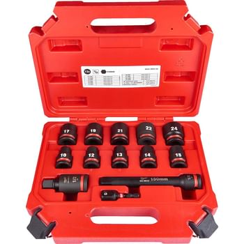 Milwaukee 13 Piece 1/2" Hex Shockwave Impact Standard Socket Set