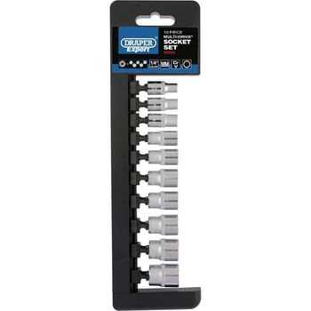 Draper 10 Piece 1/4" Drive Bi Hex Multi Drive Socket Set Metric