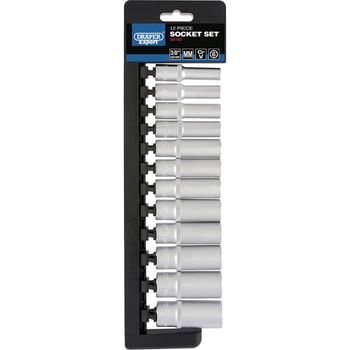 Draper Expert 12 Piece 3/8" Drive Deep Hex Socket Set Metric