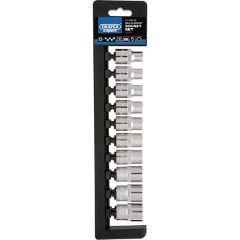 Draper 10 Piece 1/2" Drive Bi Hex Multi Drive Socket Set Metric