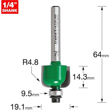 Trend CRAFTPRO Radius Bearing Guided Router Cutter
