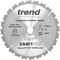 Trend CRAFTPRO Wood Cutting Mitre Saw Blade Trend CRAFTPRO Wood Cutting Mitre Saw Blade