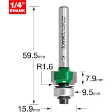 Trend CraftPro Bearing Guided Round Over and Ovolo Router Cutter