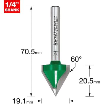 Trend CRAFTPRO Chamfer V Grovve Router Cutter