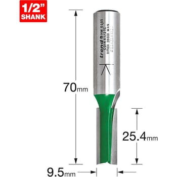 Trend CRAFTPRO Two Flute Straight Router Cutter
