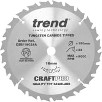 Trend CRAFTPRO Wood Cutting Saw Blade