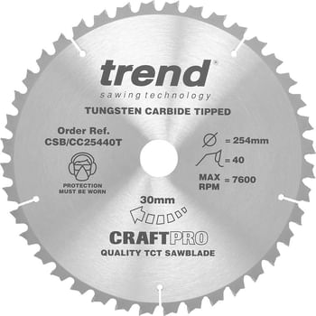 Trend CRAFTPRO Wood Cutting Cordless Mitre Saw Blade