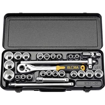 Elora 28 Piece 1/2" Drive Bi Hex Socket Set Metric and Imperial