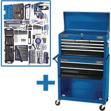 Draper 8 Drawer Roller Cabinet and Top Tool Chest + 42 Piece Tool Kit