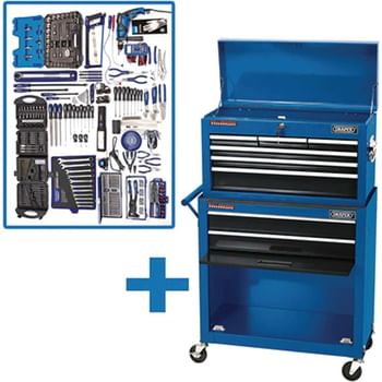 Draper 8 Drawer Roller Cabinet and Top Tool Chest + 42 Piece Tool Kit