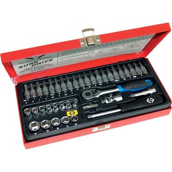 CK 39 Piece 1/4" Drive Sure Drive Hex Socket and Screwdriver Bit Set Metric
