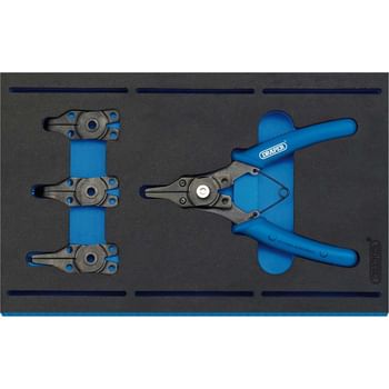 Draper 5 Piece Interchangeable Circlip Plier Set In Eva Insert Tray