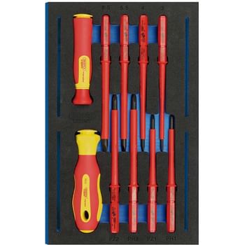 Draper 10 Piece VDE Insulated Ergo Plus Screwdriver Set In Eva Insert Tray