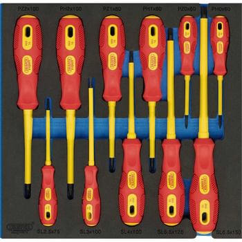 Draper VDE Insulated Screwdriver Set 11 Piece In Eva Insert Tray