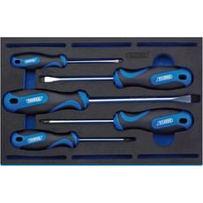 Draper 5 Piece Soft Grip Screwdriver Set In Eva Insert Tray