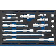 Draper 16 Piece Extension Universal Joint Socket Convertor Set in Eva Insert Tray