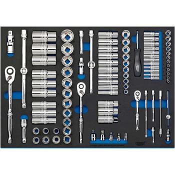 Draper 96 Piece 1/4" 3/8" 1/2" Drive Socket Set In Eva Insert Tray