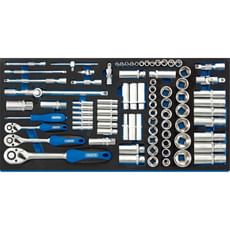 Draper 84 Piece 1/4" 3/8" 1/2" Drive Socket Set In Eva Insert Tray