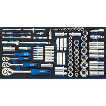 Draper 84 Piece 1/4" 3/8" 1/2" Drive Socket Set In Eva Insert Tray