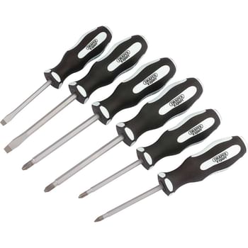 Draper 6 Piece Pound Thru Soft Grip Screwdriver Set