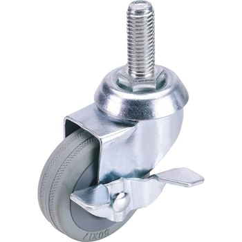 Draper Swivel Bolt Fixing Rubber Wheeled Castor and Brake