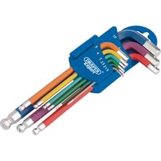Draper 9 piece Metric Coloured Extra Long Ball End Key Set Draper 9 piece Metric Coloured Extra Long Ball End Key Set
