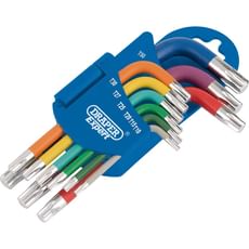 Draper 9 piece Metric Coloured Short Torx Key Set Draper 9 piece Metric Coloured Short Torx Key Set