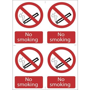 Draper No Smoking Sign Pack of 4