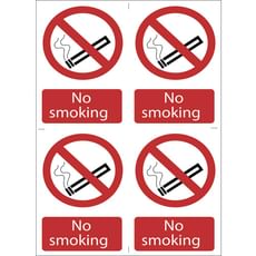 Draper No Smoking Sign Pack of 4 Draper No Smoking Sign Pack of 4