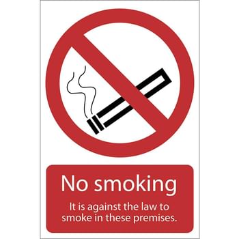 Draper No Smoking It Is Against The Law Sign