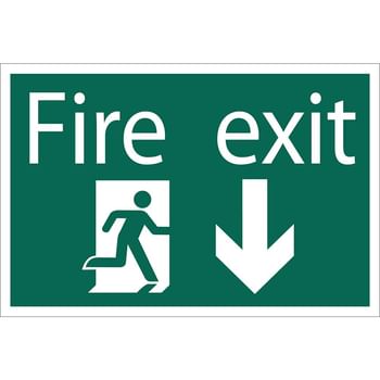 Draper Fire Exit Arrow Down Sign