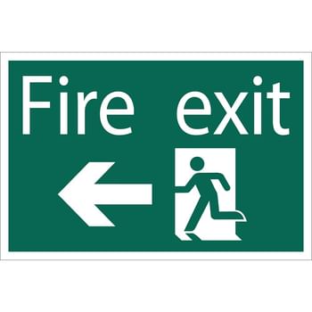 Draper Fire Exit Arrow Left Sign