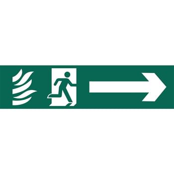 Draper Running Man Arrow Right Fire Safety Sign