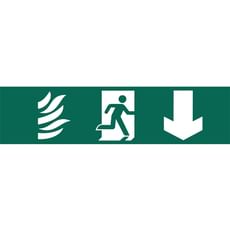 Draper Running Man Arrow Down Fire Safety Sign Draper Running Man Arrow Down Fire Safety Sign
