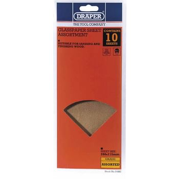 Draper 115mm x 280mm Glasspaper Sanding Sheets