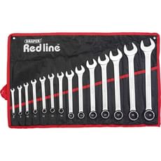 Draper Redline 14 Piece Combination Spanner Set in Tool Roll  Draper Redline 14 Piece Combination Spanner Set in Tool Roll