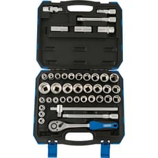 Draper 41 Piece 1/2" Drive Hexagon Socket Set Metric and Imperial Draper 41 Piece 1/2" Drive Hexagon Socket Set Metric and Imperial