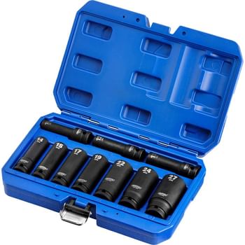 Draper 10 Piece 1/2" Drive Deep Impact Hex Socket Set Metric