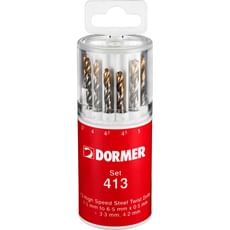 Dormer A094 No 413 13 Piece HSS TiN Coated 1.5mm-6.5mm By 0.5mm Drill Set 