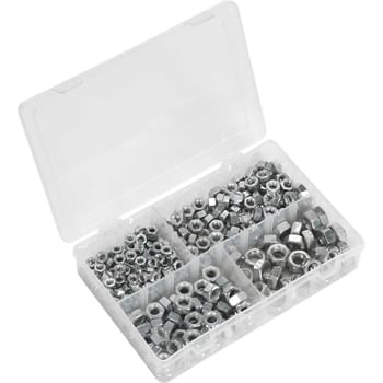 Sealey 320 Piece Steel Hex Nuts Assortment Imperial UNC