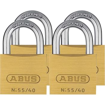 Abus 55 Series Basic Brass Padlock Pack of 4 Keyed Alike