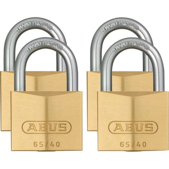 Abus 65 Series Compact Brass Padlock Pack of 4 Keyed Alike