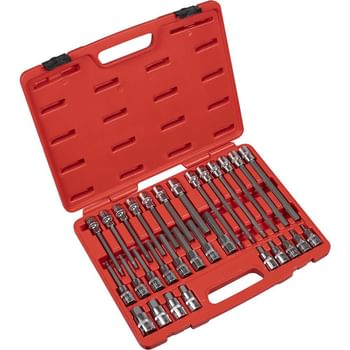 Sealey 30 Piece 1/2" Drive Hexagon Socket Bit Set Metric