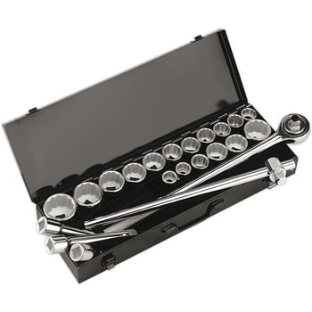 Sealey 22 Piece 3/4" Drive Bi Hexagon WallDrive Socket Set Metric and Imperial