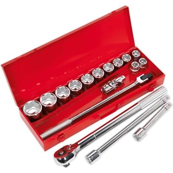 Sealey 17 Piece 3/4" Drive Hexagon WallDrive Socket Set Metric