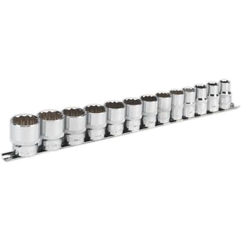 Sealey 13 Piece 1/2" Drive Bi Hexagon WallDrive Socket Set Imperial