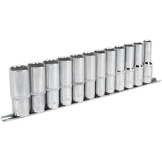 Sealey 12 Piece 1/2" Drive Deep Bi Hexagon WallDrive Socket Set Metric