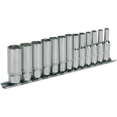Sealey 13 Piece 1/4" Drive Deep Hexagon WallDrive Socket Set Metric