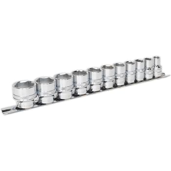 Sealey 11 Piece 3/8" Drive Lock On Hexagon Socket Set Imperial